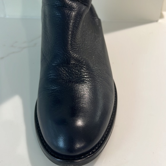 VC Signature Navy Stretch Leather Knee High Boots. 7 - Picture 6 of 10